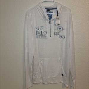 Buffalo David Bitton Men's Size L white hoodie NWT